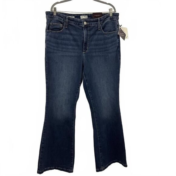 Brand New Ava +Viv Women's 17 High Rise Flare Wide Leg Jeans Blue Dark Wash - Picture 1 of 11